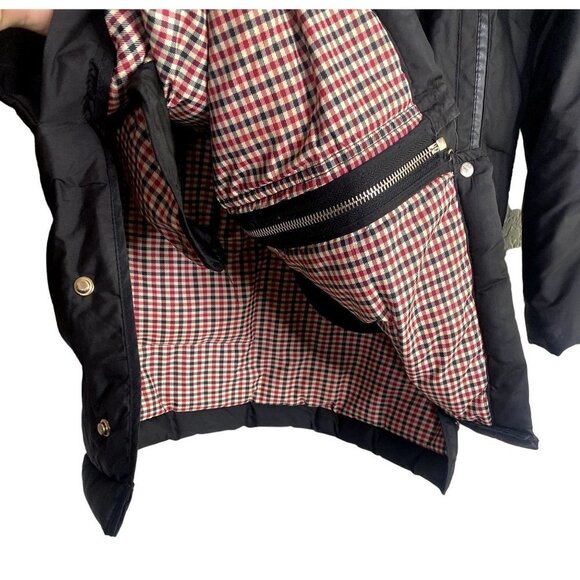 Zara Long Puffer Parka Hooded Jacket Long Sleeves Pockets Button Zip XS Black - Picture 5 of 14